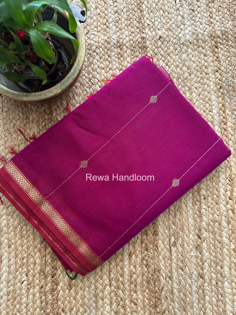Magenta Lining Butti Shaded Maheshwari Saree SBS0117