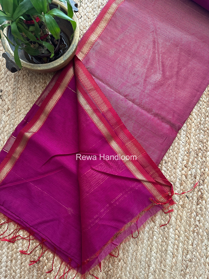 Magenta Lining Butti Shaded Maheshwari Saree SBS0117