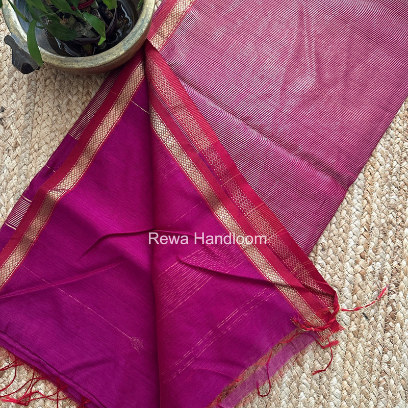 Magenta Lining Butti Shaded Maheshwari Saree SBS0117