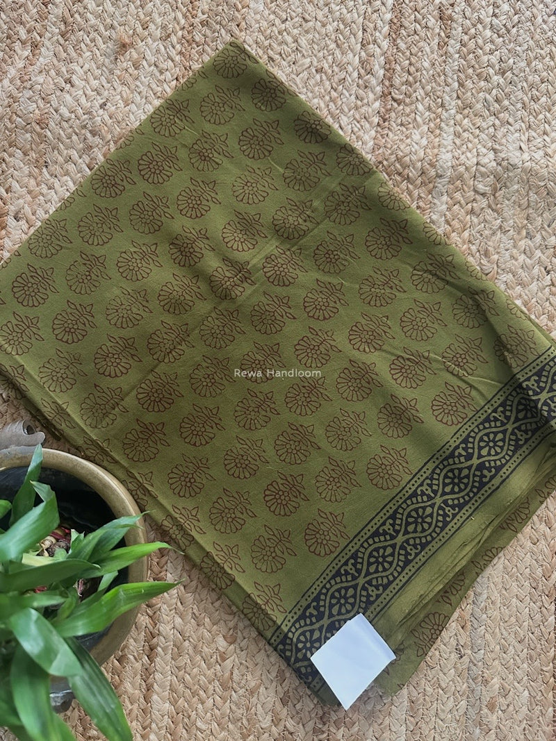 Dark Mehendi Green Bagh Print Cotton Suit BCSP0173