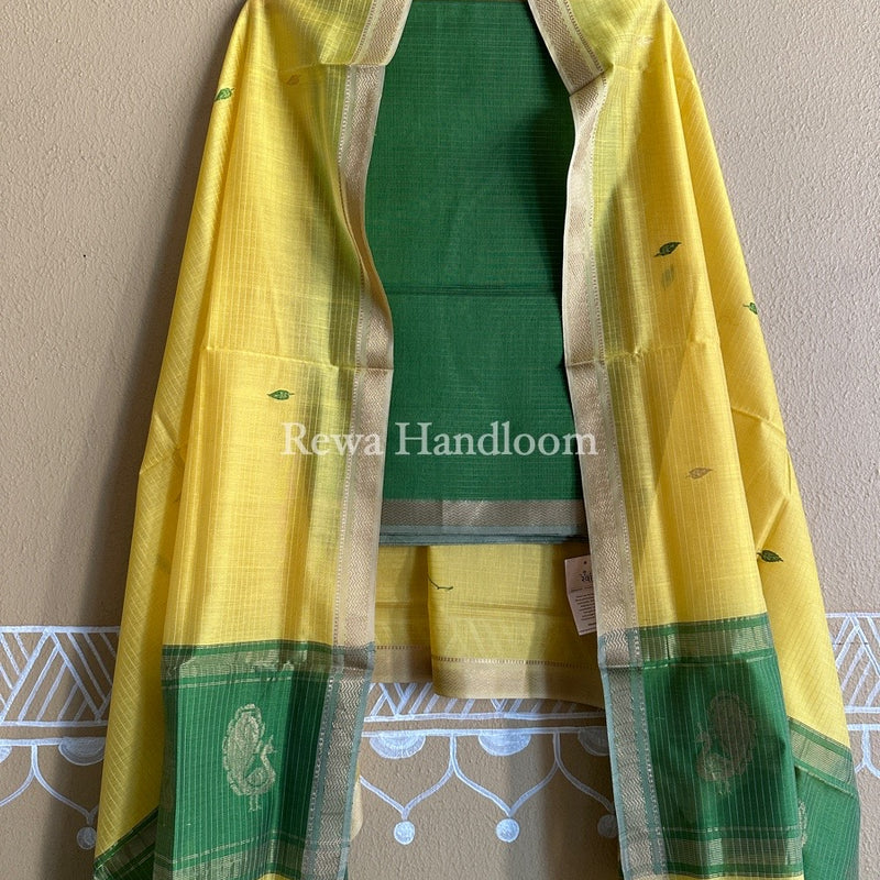 Maheshwari Peacock Buta-Buti Top-Dupatta Set 