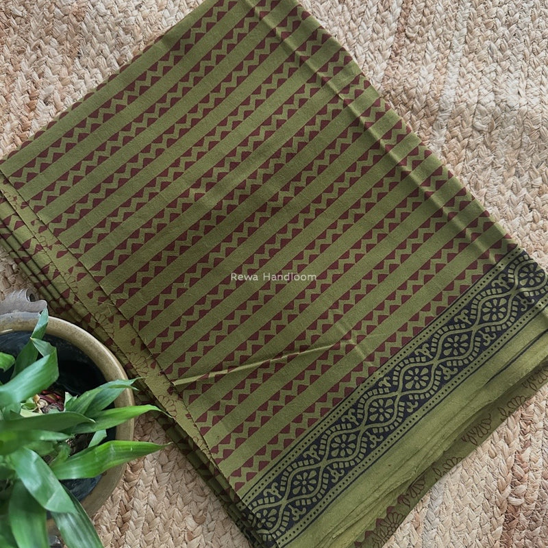 Dark Mehendi Green Bagh Print Cotton Suit BCSP0173