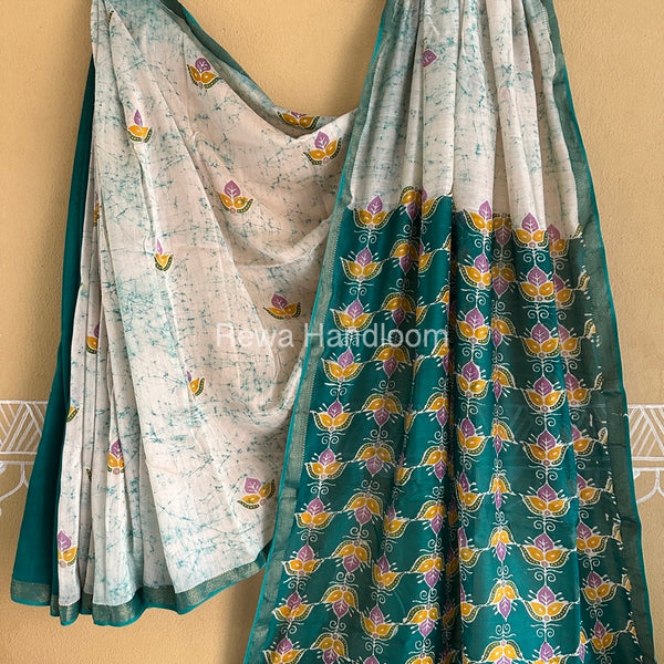 Maheshwari Batik Indonesian Print Saree
