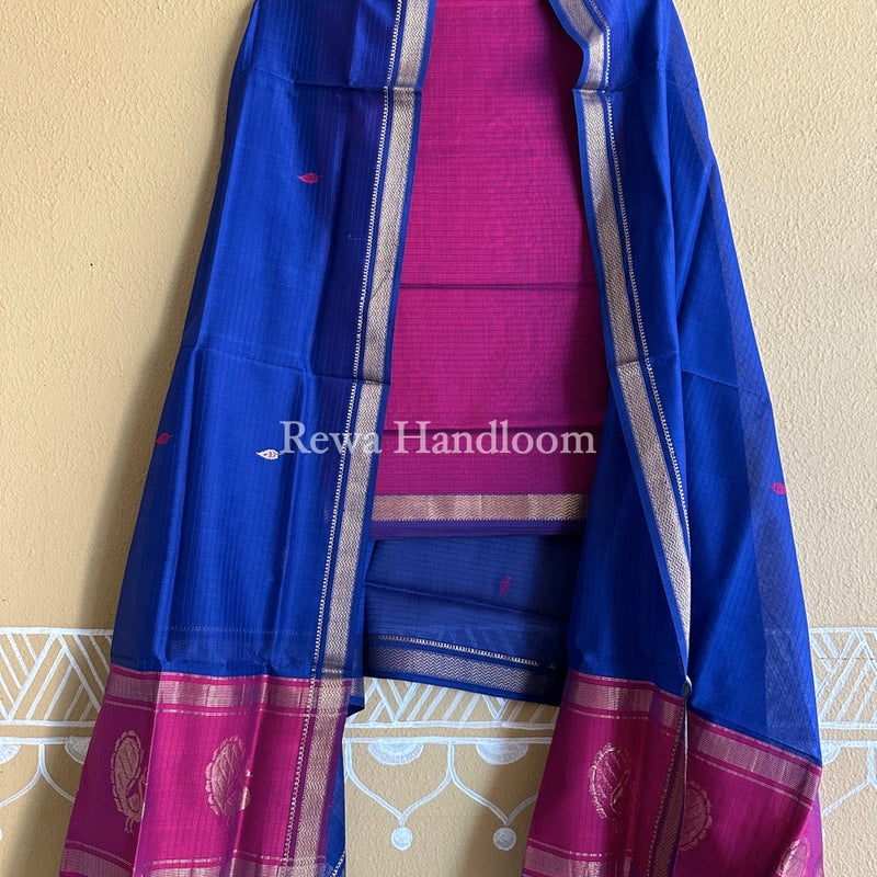 Maheshwari Peacock Buta-Buti Top-Dupatta Set
