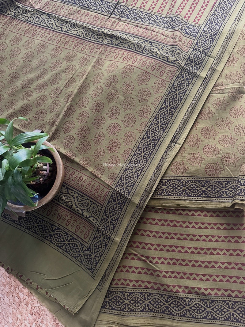 Dark Mehendi Green Bagh Print Cotton Suit BCSP0173