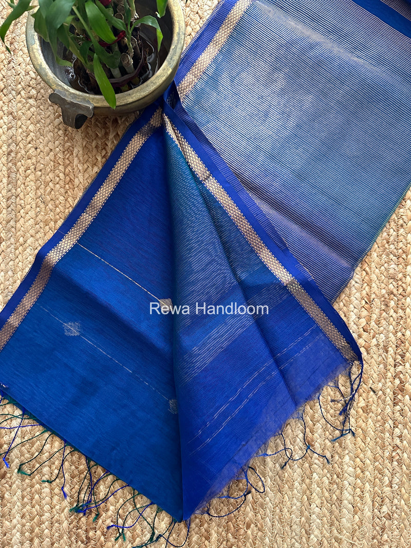 Blue Lining Butti Shaded Maheshwari Saree SBS0116
