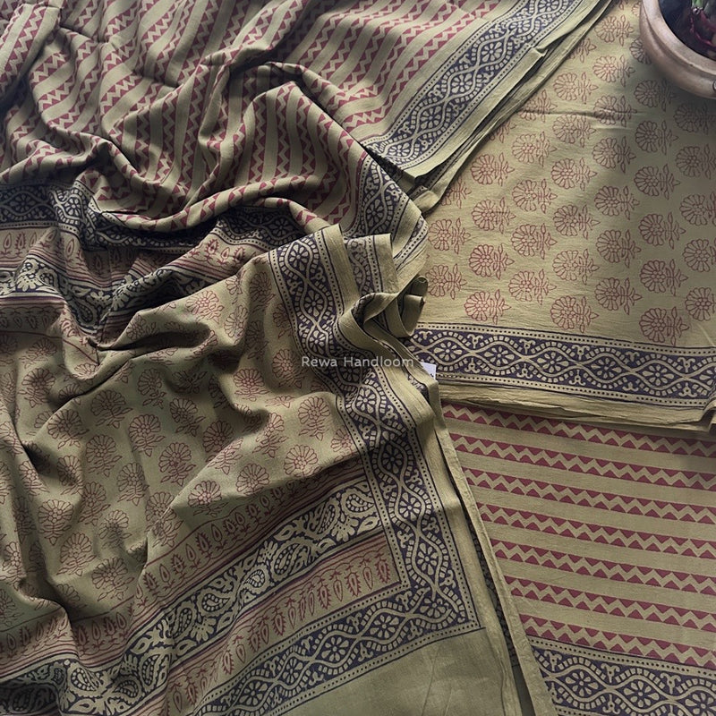 Bagh Print Cotton Suit 