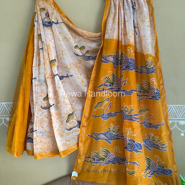 Maheshwari Batik Indonesian Print Saree