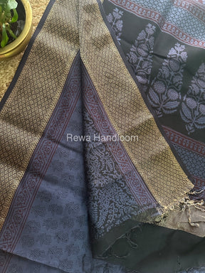 Maheshwari Grey Bagh Print Saree BPSS046