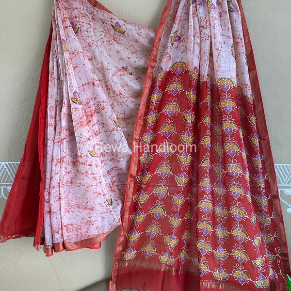 Maheshwari Batik Indonesian Print Saree