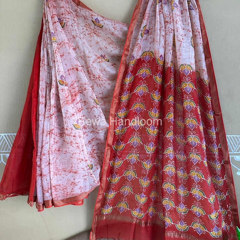 Maheshwari Batik Indonesian Print Saree