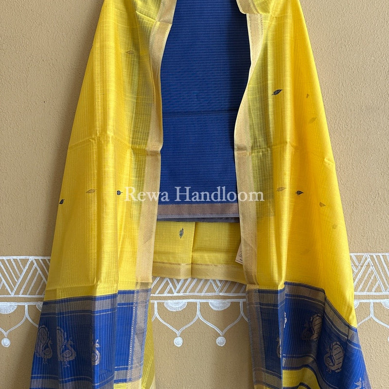 Maheshwari Peacock Buta-Buti Top-Dupatta Set