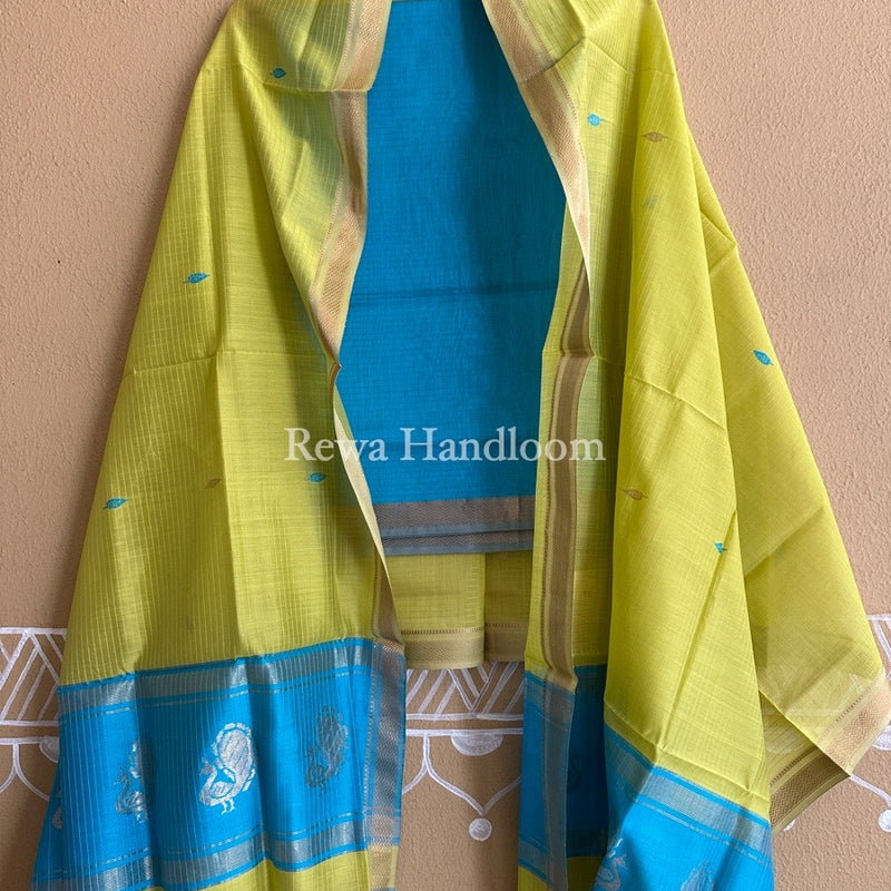 Maheshwari Peacock Buta-Buti Top-Dupatta Set