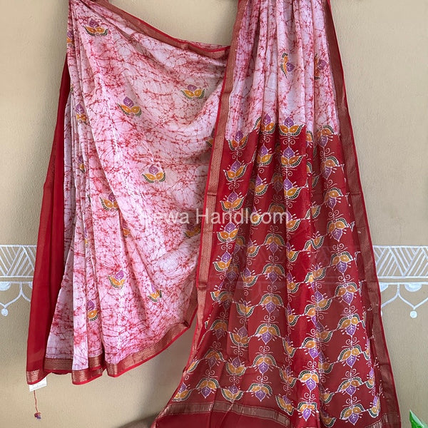 Maheshwari Batik Indonesian Print Saree