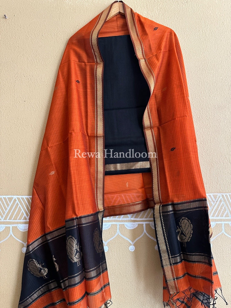 Maheshwari Pecock Buta-Buti Top-Dupatta Set
