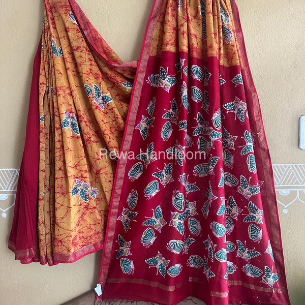 Maheshwari Batik Indonesian Print Saree