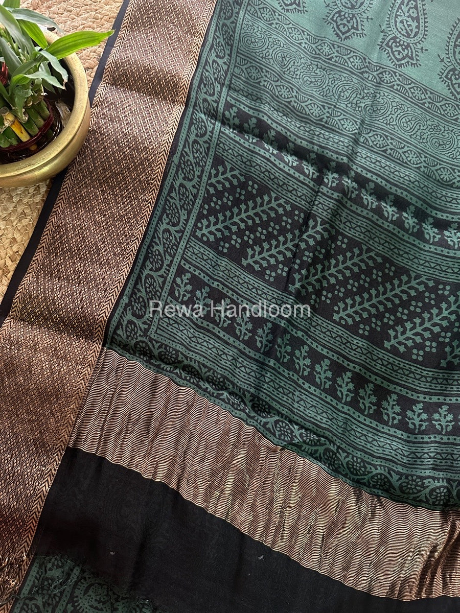 Maheshwari Green Bagh Print Saree BPSS013