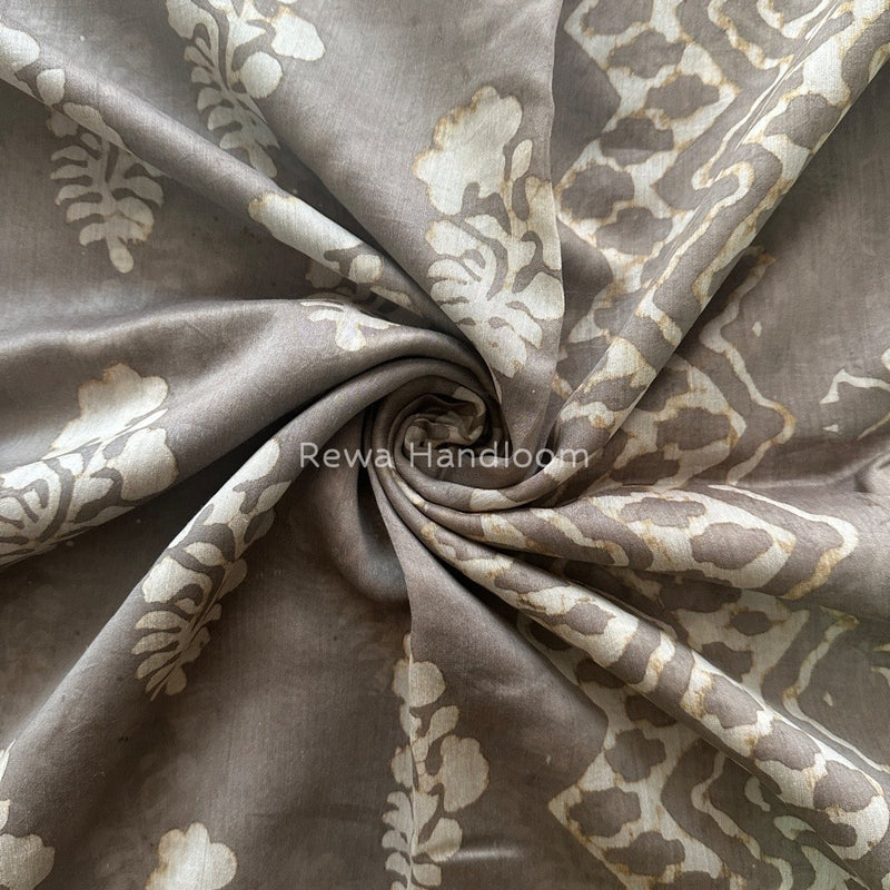 Grey Dabu Kashish Cotton Print Saree KD01