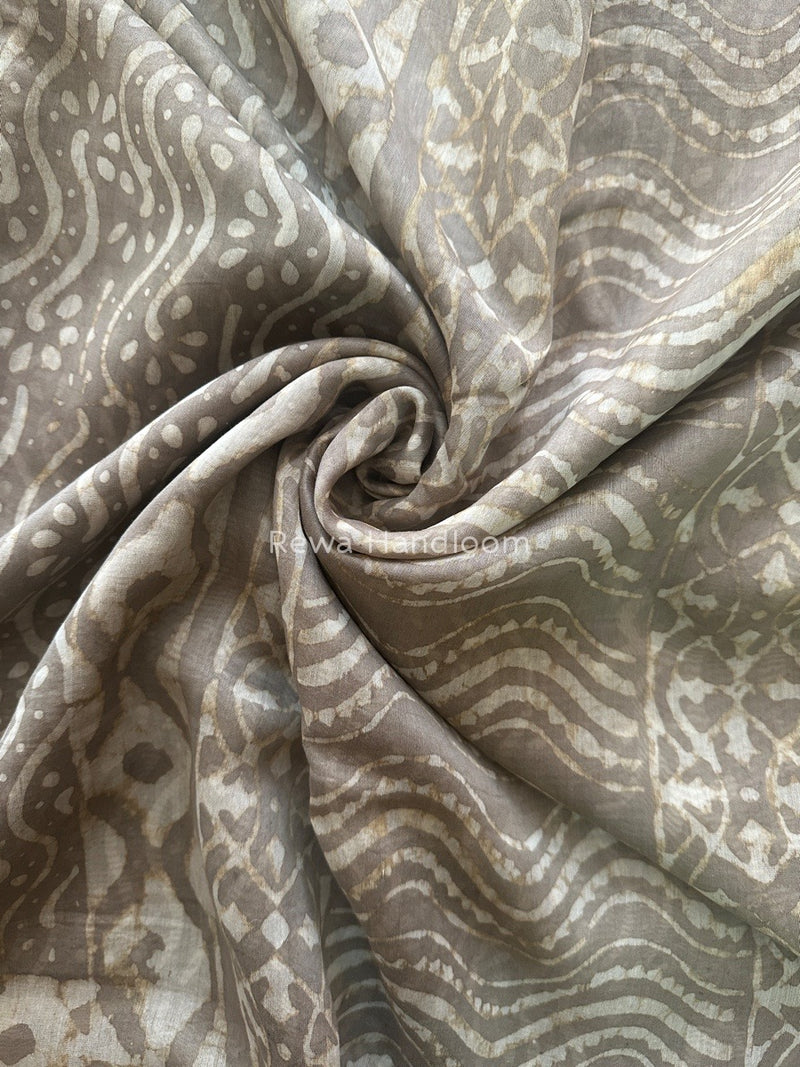 Grey Dabu Kashish Cotton Print Saree KD06