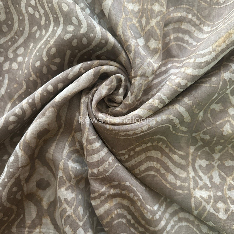 Grey Dabu Kashish Cotton Print Saree KD06