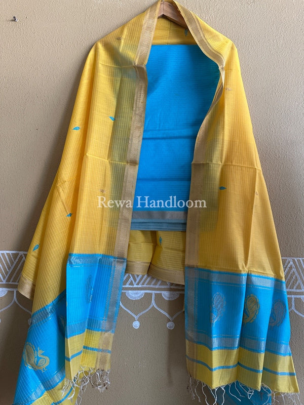 Maheshwari Peacock Buta-Buti Top-Dupatta Set