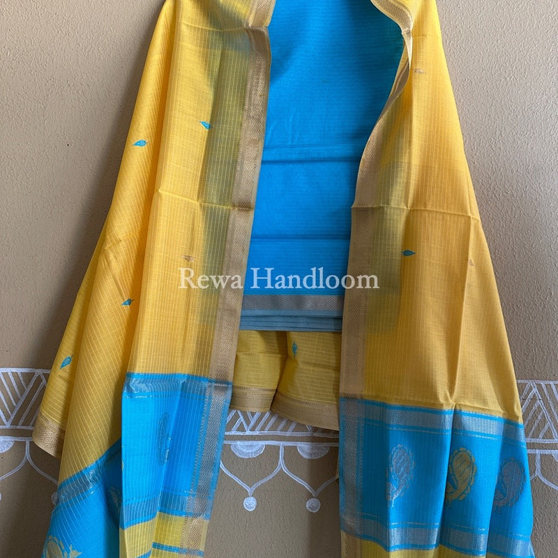 Maheshwari Peacock Buta-Buti Top-Dupatta Set