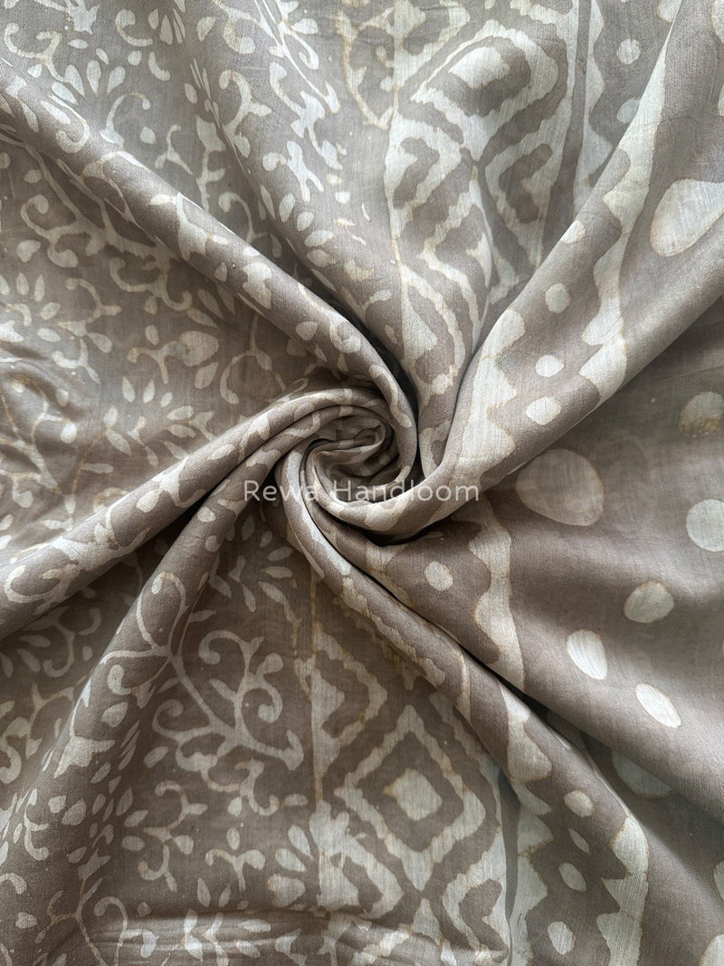 Grey Dabu Kashish Cotton Print Saree KD05