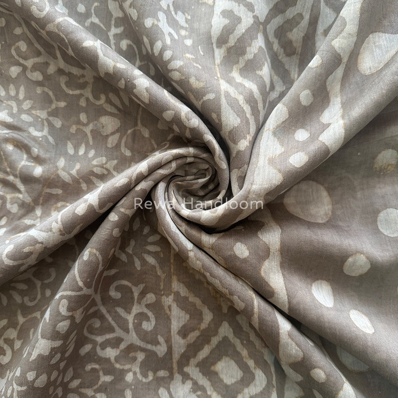 Grey Dabu Kashish Cotton Print Saree KD05