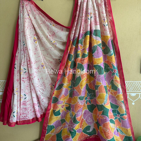 Maheshwari Batik Indonesian Print Saree