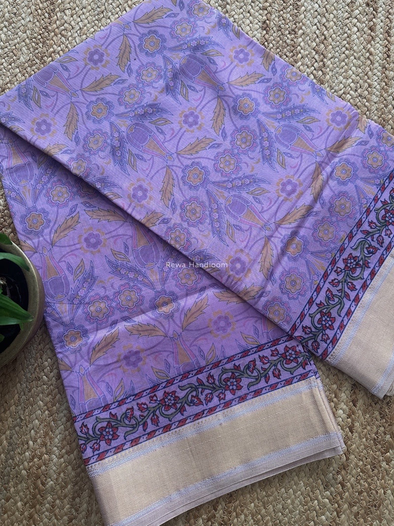 Maheshwari Bagh Print Small Border Saree