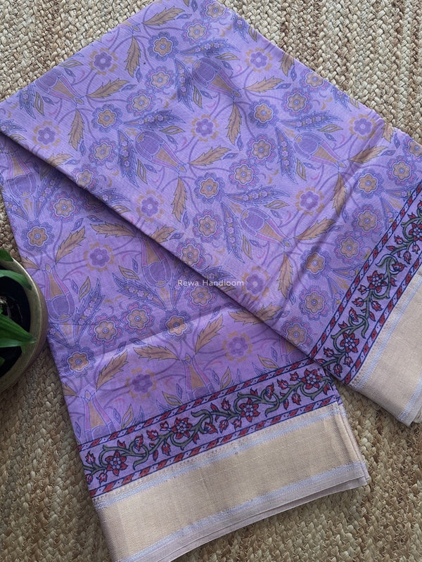 Maheshwari Bagh Print Small Border Saree
