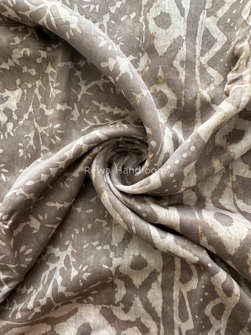 Grey Dabu Kashish Cotton Print Saree KD04