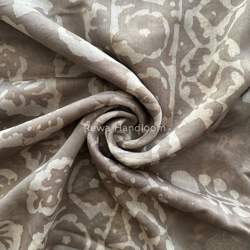 Grey Dabu Kashish Cotton Print Saree KD02