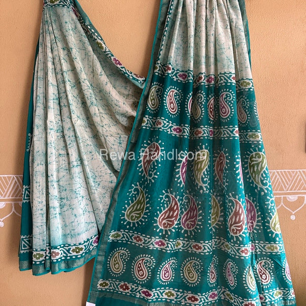 Maheshwari Batik Indonesian Print Saree
