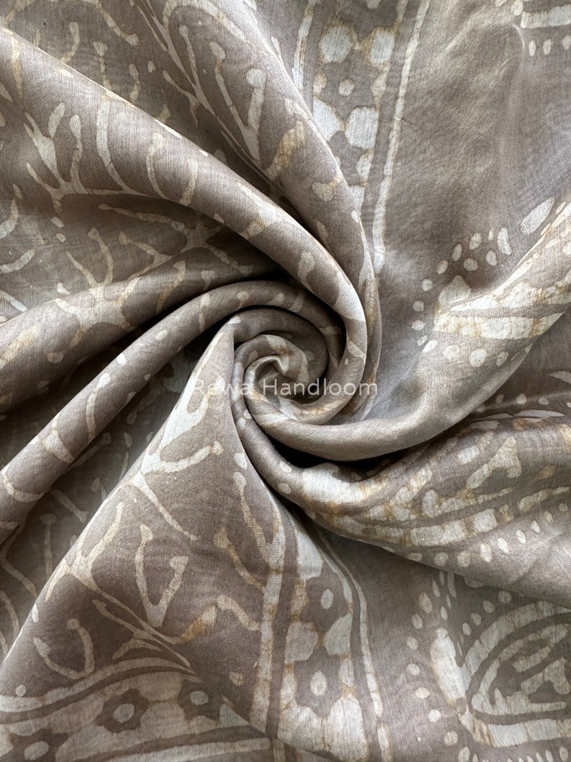Grey Dabu Kashish Cotton Print Saree KD03