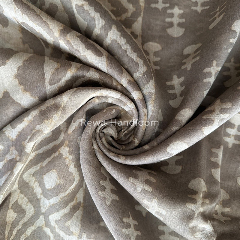 Grey Dabu Kashish Cotton Print Saree KD07