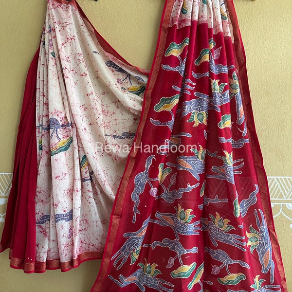 Maheshwari Batik Indonesian Print Saree