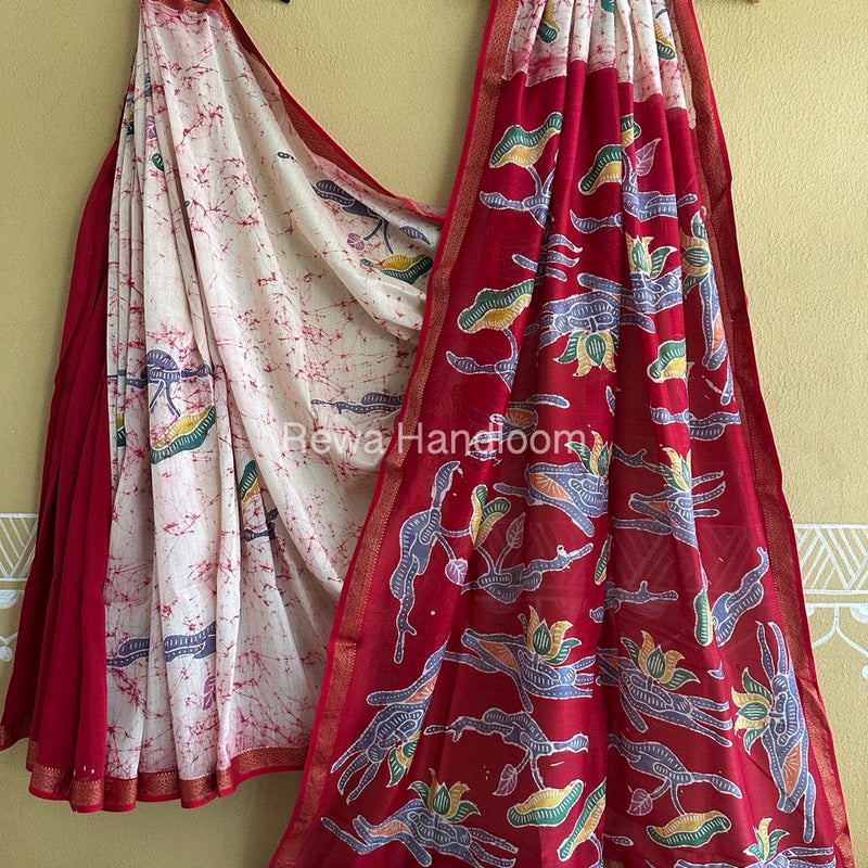 Maheshwari Batik Indonesian Print Saree