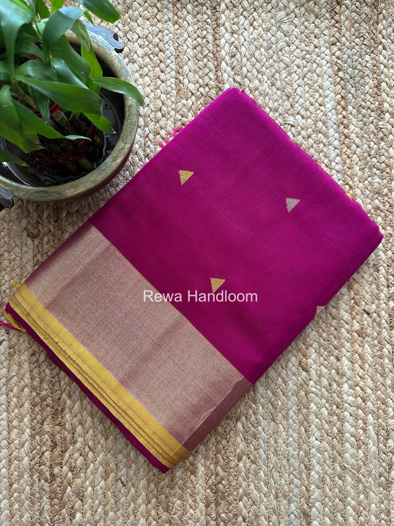 Magenta Triangle Butti Maheshwari Saree SB0185