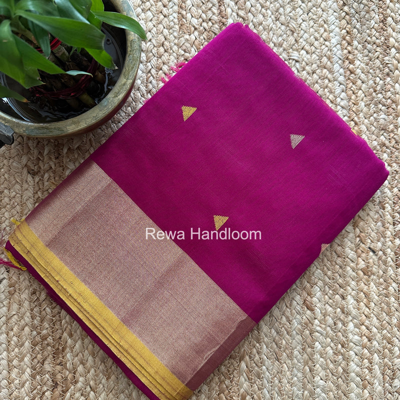 Magenta Triangle Butti Maheshwari Saree SB0185