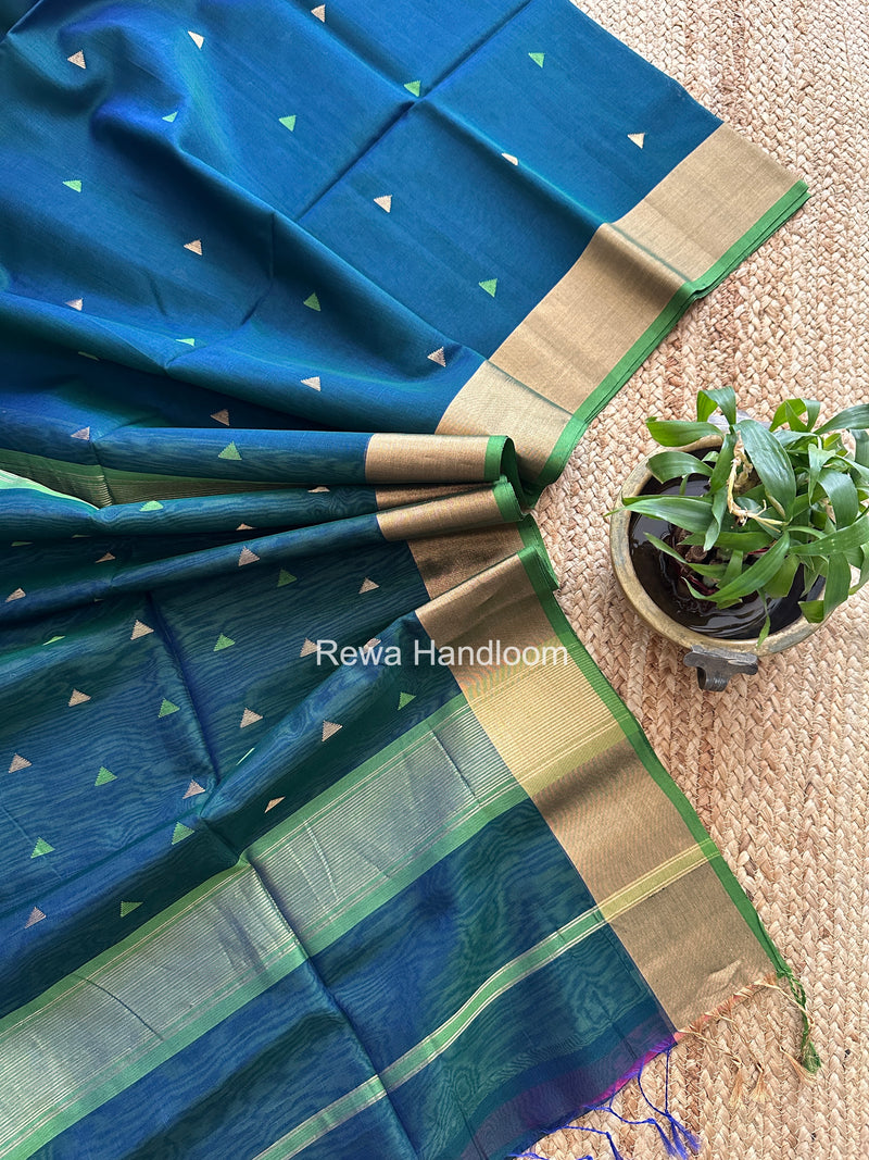 Morpankhi Triangle Butti Maheshwari Saree SB0195