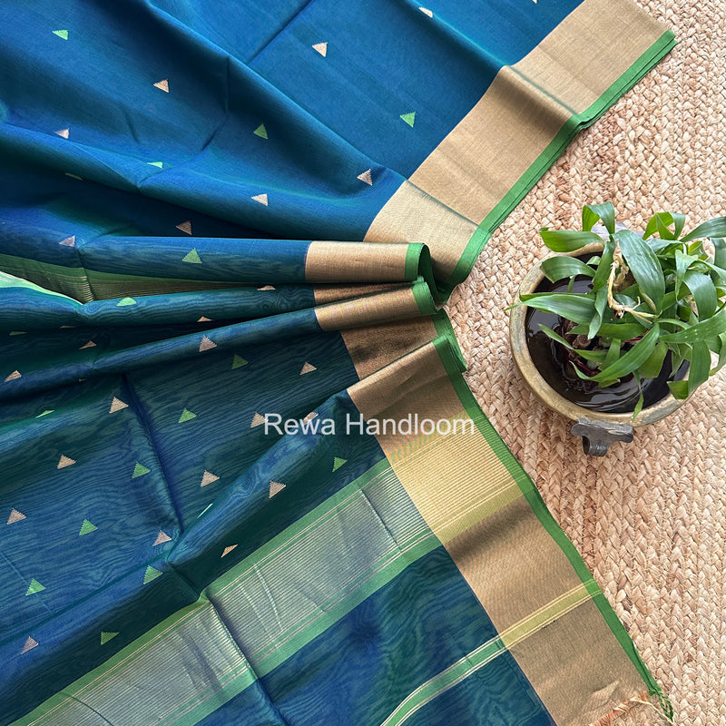 Morpankhi Triangle Butti Maheshwari Saree SB0195
