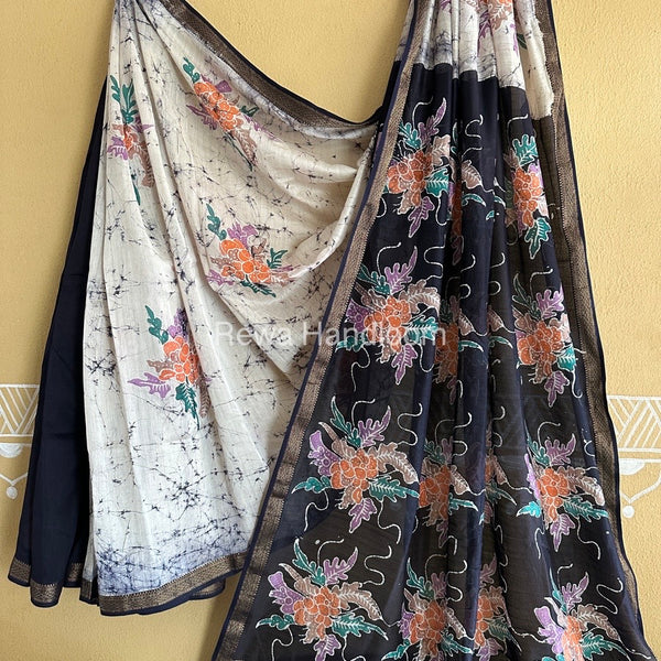 Maheshwari Batik Indonesian Print Saree