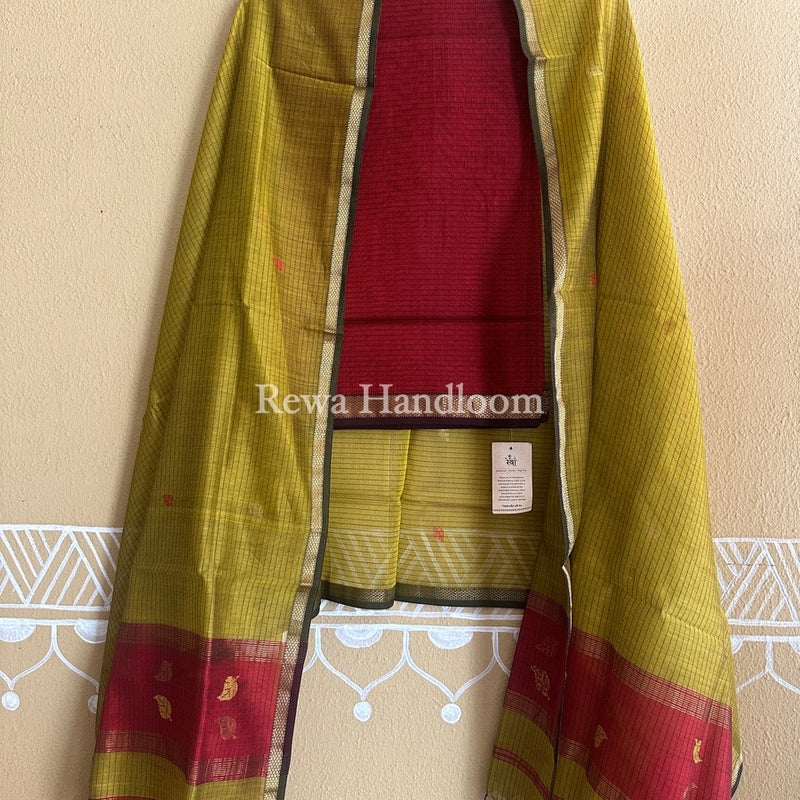 Maheshwari Patti Butti Top-Dupatta Set