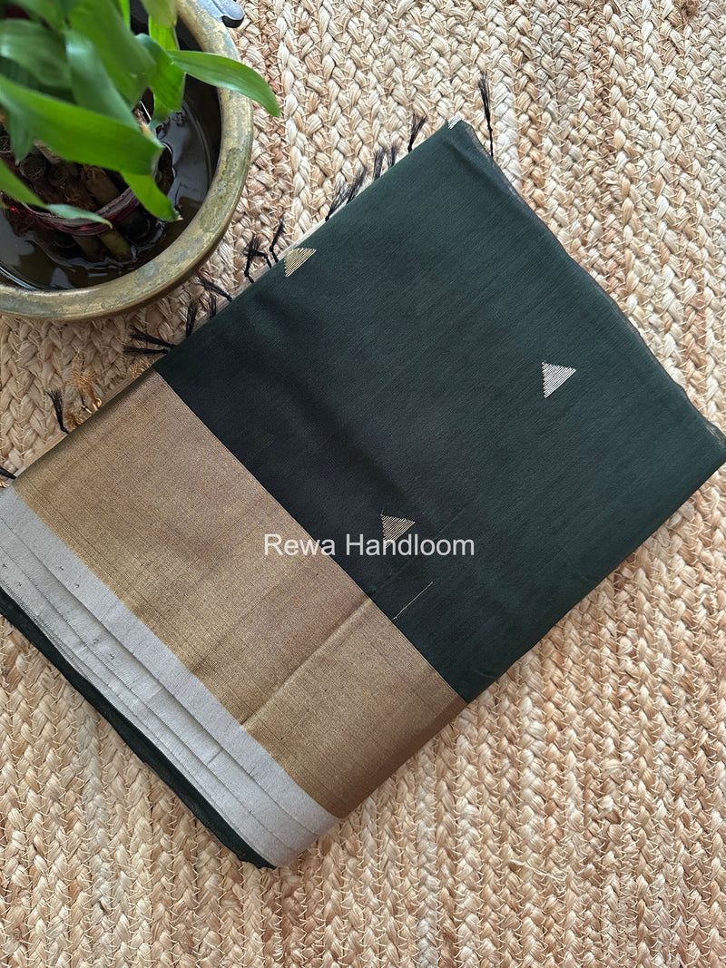 Green Triangle Butti Maheshwari Saree SB0192