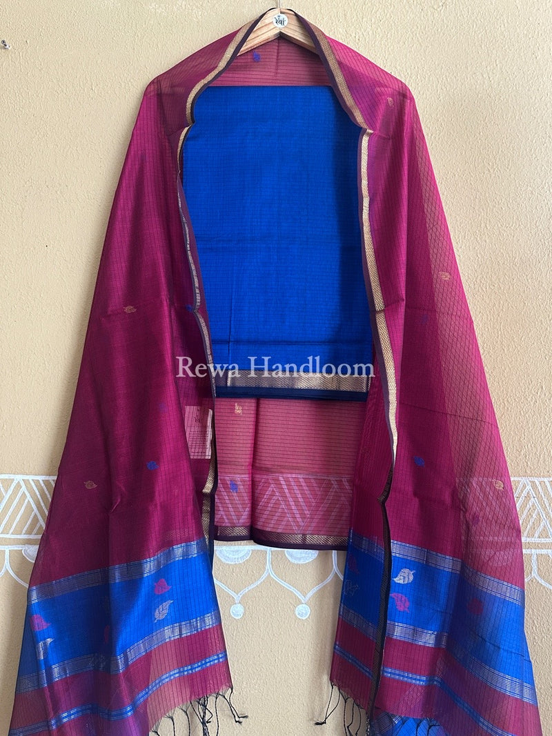 Maheshwari Patti Butti Top-Dupatta Set