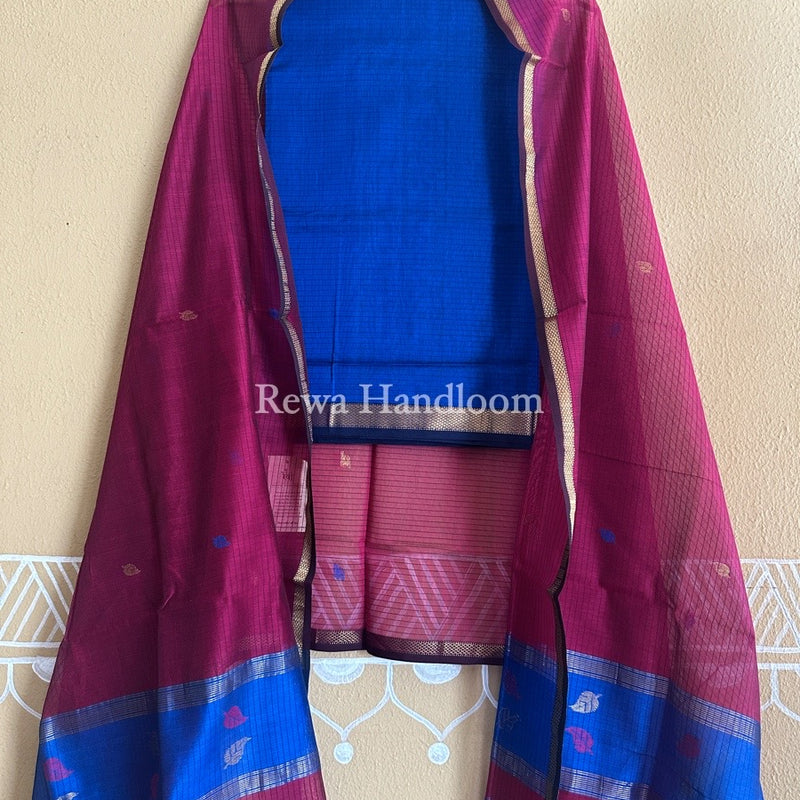 Maheshwari Patti Butti Top-Dupatta Set
