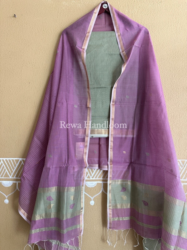 Maheshwari Patti Butti Top-Dupatta Set