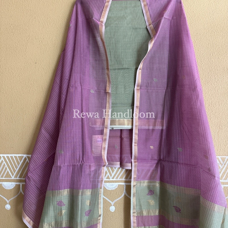 Maheshwari Patti Butti Top-Dupatta Set