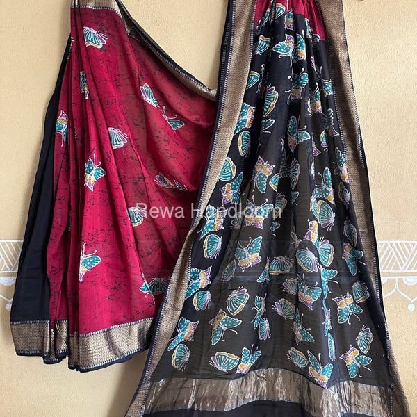 Maheshwari Batik Indonesian Print Saree